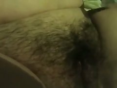 Lusty amateur wifey is so fond of fingering the brush own unshaved pussy